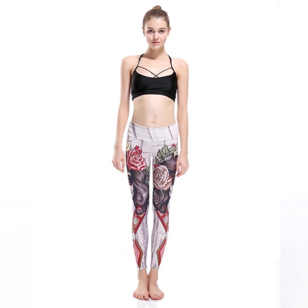 Tatto Woman and Rose Yoga Leggings MultiColor XXL
