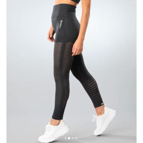 Gymshout Mörkgrå Seamless Tights Leggings Mesh Large Mörkgrå L