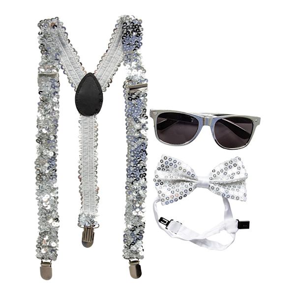 Silver Maskeradkit med Paljetter 3-pack Silver one size