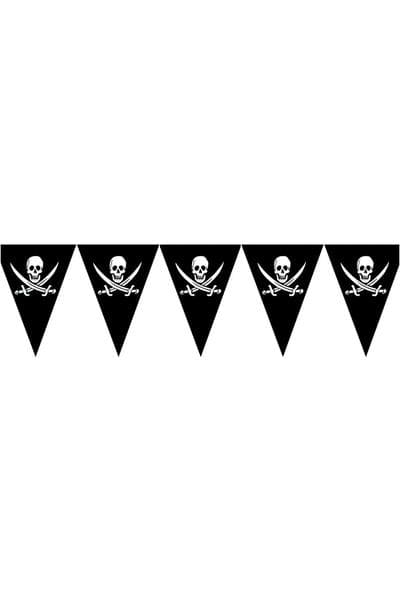 Flaggirlang Döskalle Svart one size