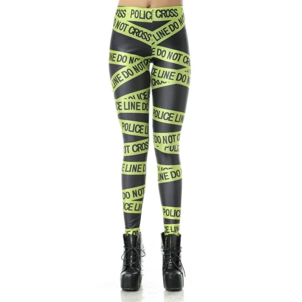 Green Police Line -leggingsit Multicolor M