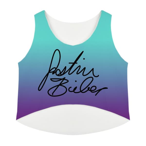 Justin Fanatic Crop Topp Blå M
