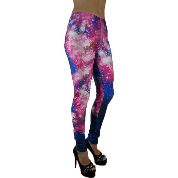 Rosa Blå Galaxy Leggings MultiColor S