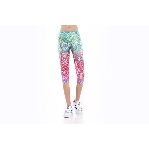Mandala Oasis Capri Leggings Medium Multicolor M