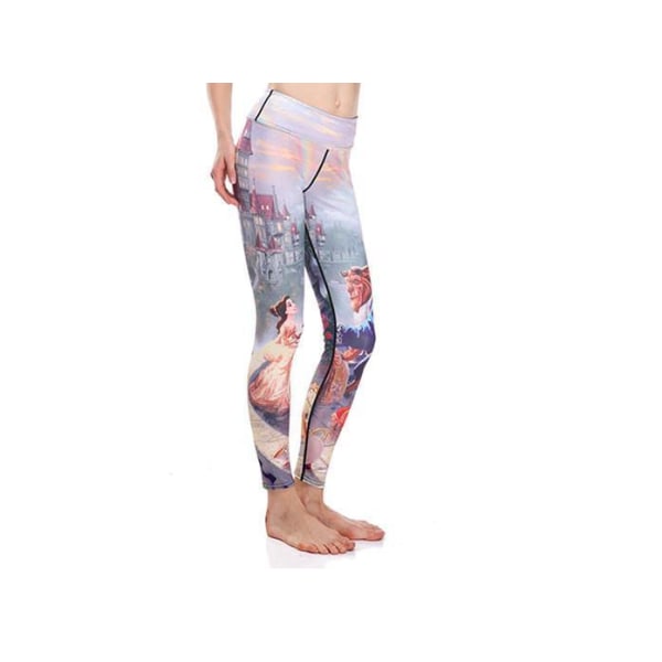 Beauty and the Beast -leggingsit MultiColor S