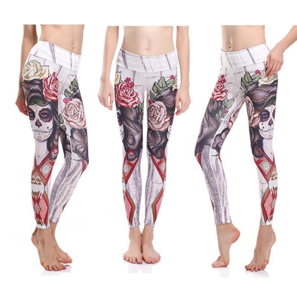 Tatto Woman and Rose Yoga Leggings MultiColor M