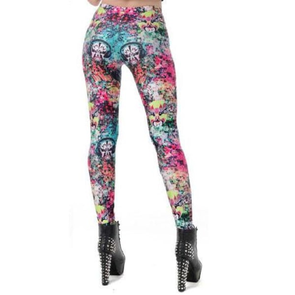 Färgglada Leggings med Masker MultiColor L