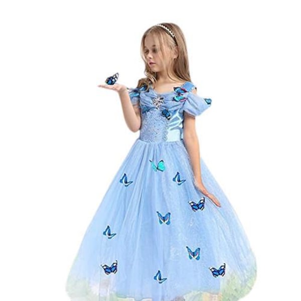 Prinsessamekko, tyylikäs sininen lasten naamiaisasu Blue 116