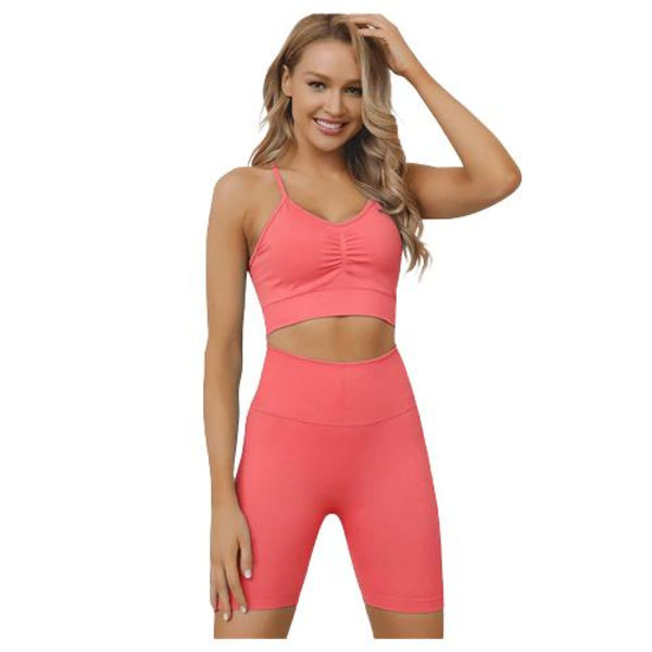 Seamless Sport BH Topp Korall Gymshout Salmon L