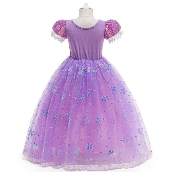 Prinsesse kjole Rapunzel Frost Elsa Anna Maskerade kostume Purple 140