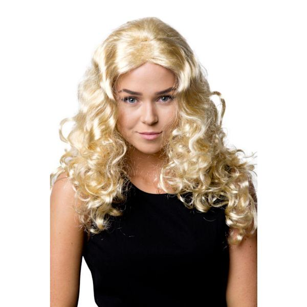 Blond Lång Jessica Peruk Maskerad Halloween Beige one size