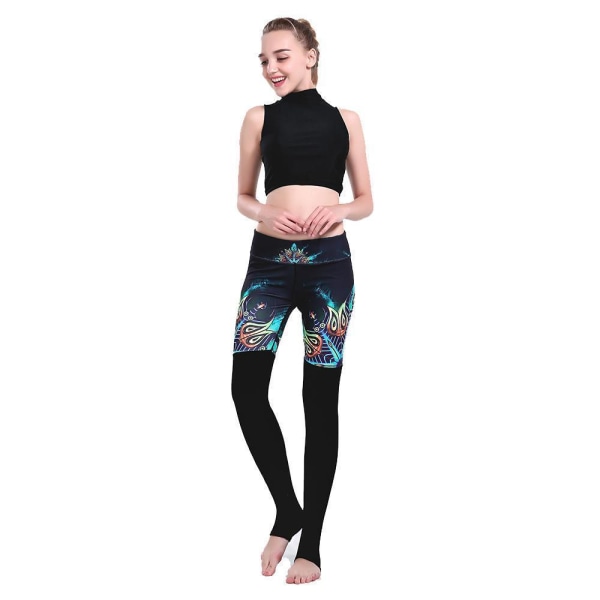 Svarta Mönstrade Yoga Leggings Black XXL