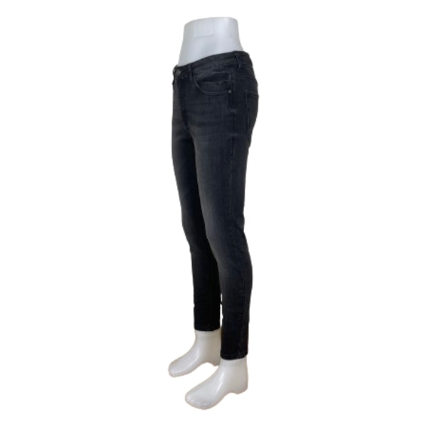 Stonewashed Black Jeans Stretch Medium Svart M