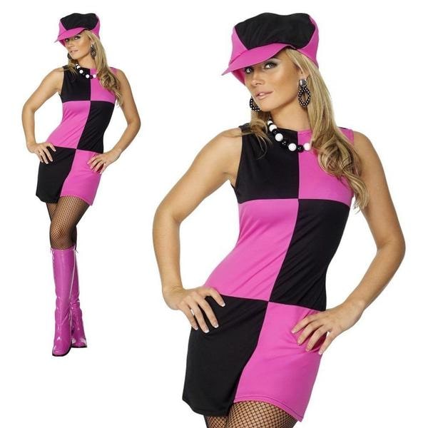 Groovy 60-tals dräkt Pink S