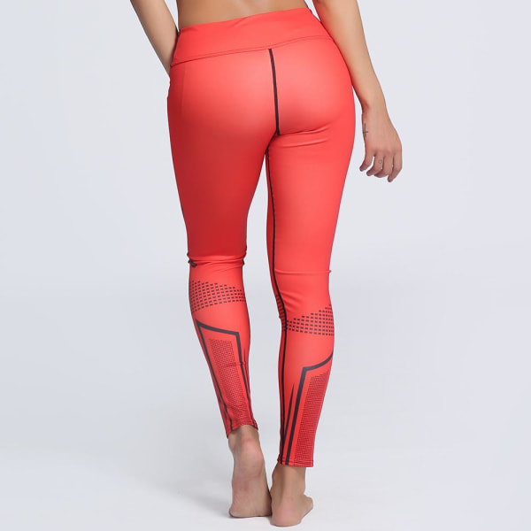 Röda Mönstrade Yoga Leggings Red S