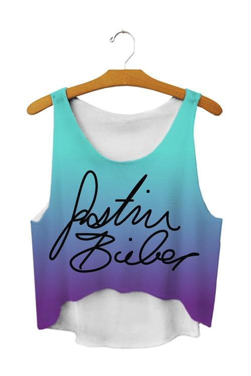 Justin Fanatic Crop Topp Blå M