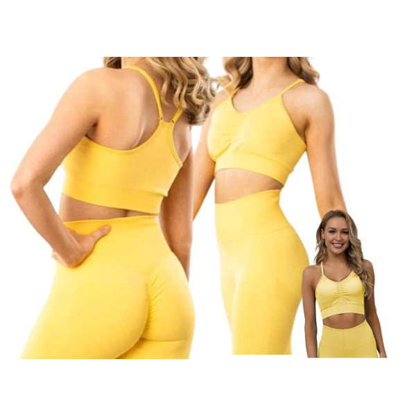 Seamless Sport BH Topp Gul Gymshout Yellow L