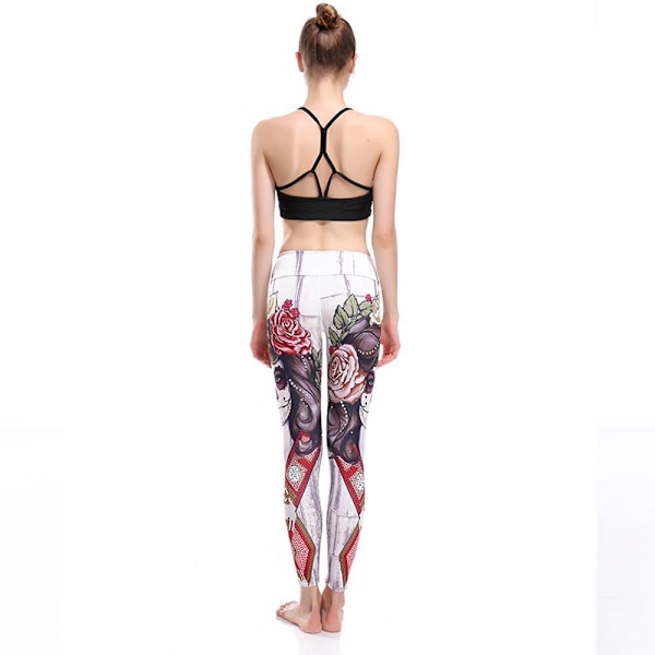 Tatto Woman and Rose Yoga Leggings MultiColor M