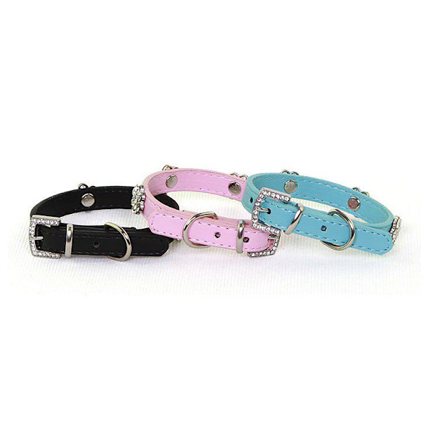 Hundhalsband med stenar i form av blomma XS 1.5 x 30 cm LightBlue XS