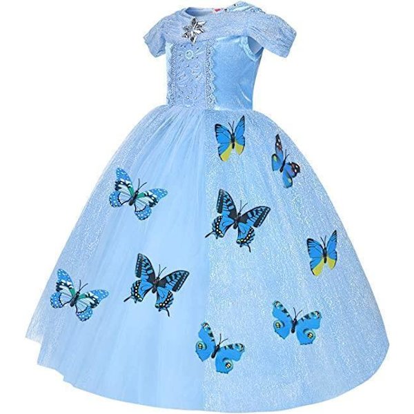 Prinsessklänning Elegant Blå Barn Maskeraddräkt Blue 152
