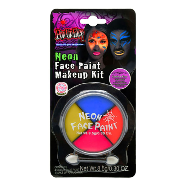 Meikkisetti hehkuu UV Neon Halloween -meikissä Multicolor one size