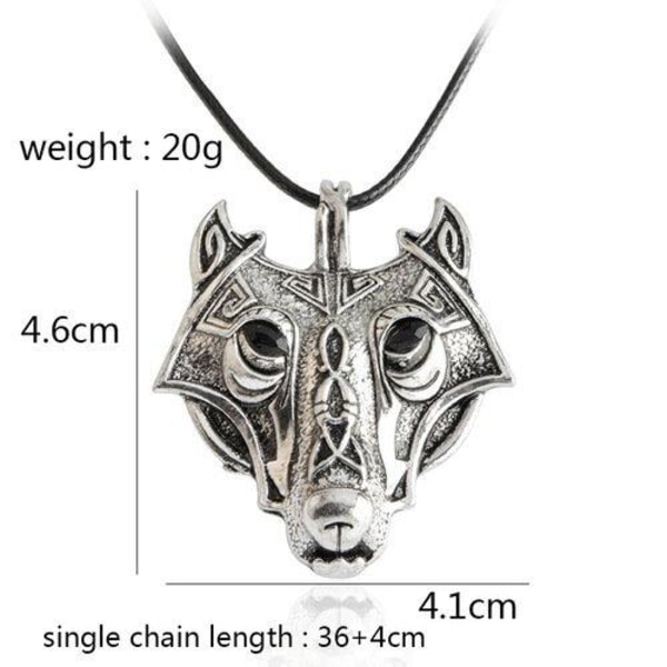 Norse Wolf Vikings Kaulakoru Kaulakoru Silver grey one size