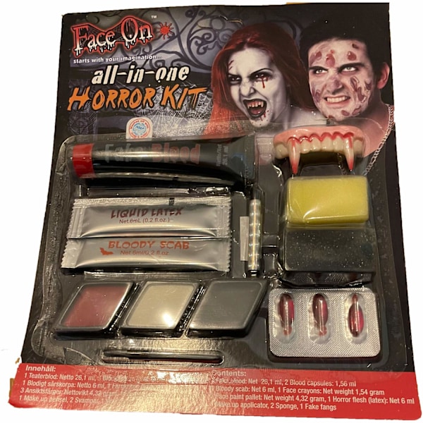 FaceOn Sminkset Horror Halloween multifärg one size