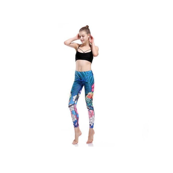 Tropisk Fågel Yoga Leggings MultiColor XL