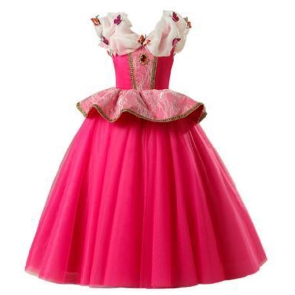 Elegant Rosa Prinsessklänning Törnrosa Maskeraddräkt Rosa 152