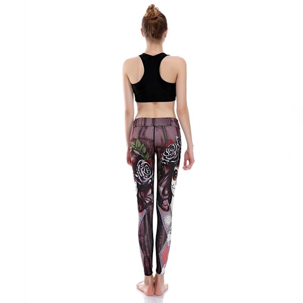Dark Tatto Woman and Rose Yoga Leggings MultiColor XXXXL