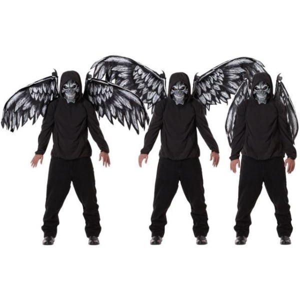 Angel of Death -naamio ja siivet Naamioitu Halloween Black one size