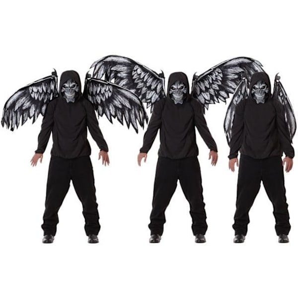 Dödsängel mask och vingar Maskerad Halloween Black one size