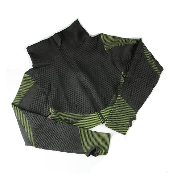 Sort Military Green Sport Top jakke med lynlås Black S