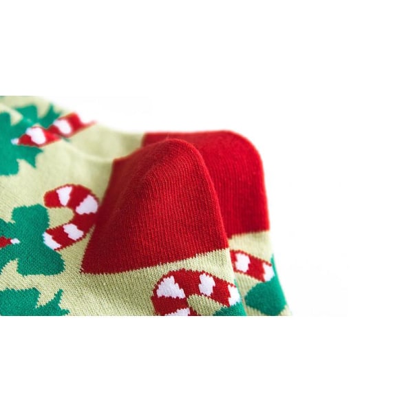 Julstrumpor Trendiga Färgglada sockar 5 olika motiv Pepparkaka MultiColor one size