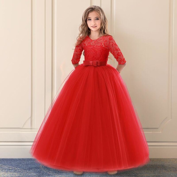 Prinsess klänning röd elegant Red 140