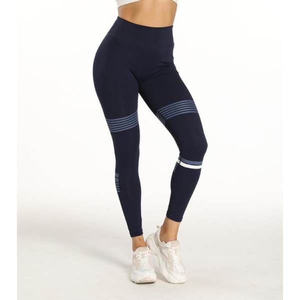 Sport Leggings med gråt og hvidt print Black M