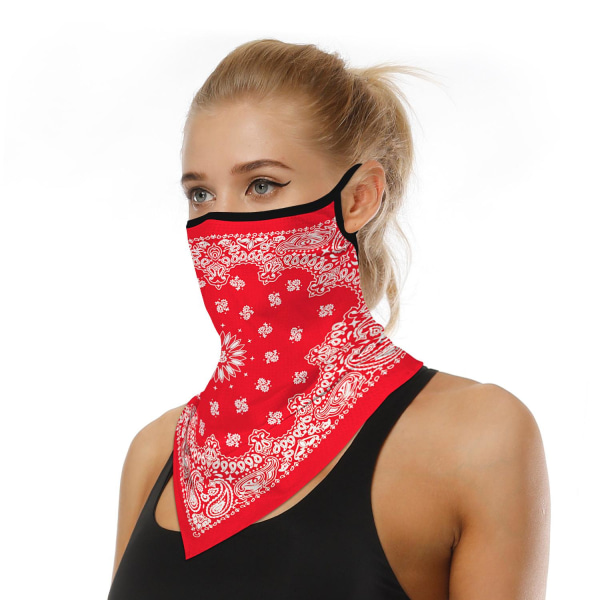 Ansigtstørklæde Bandana Baklava Multifunktionstørklæde Kan vaskes Red one size