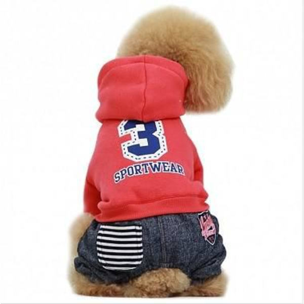 Jumpsuit Number 3 Hundoverall kläder för hunden Pink XL