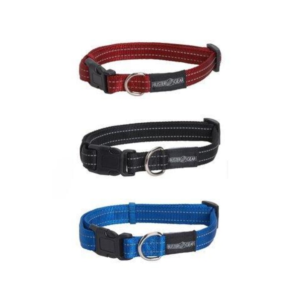 BUSTER reflekterande ställbart, 10x280-400 mm Svart Hundhalsband Black one size