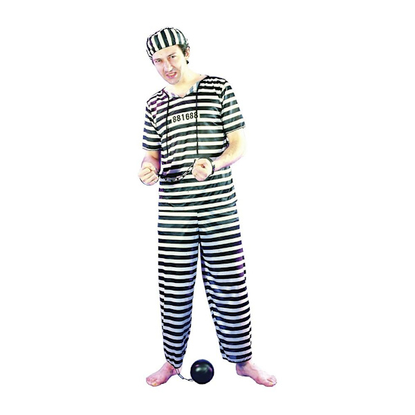 Fånge Maskeraddräkt Halloween Svart one size