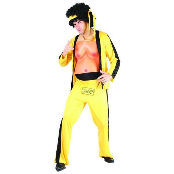 Kung-fu Masquerade kostume i en størrelse Yellow one size
