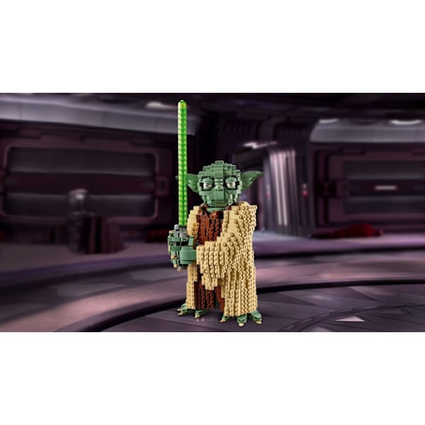 LEGO Star Wars 75255 Yoda, byggsats, minifigur, ljussabel, med displaystativ Multicolor one size
