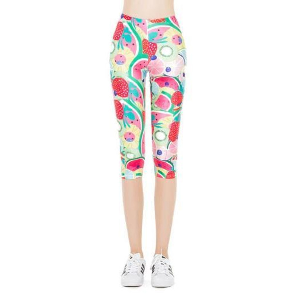 Sommar Frukt Capri Leggings MultiColor S