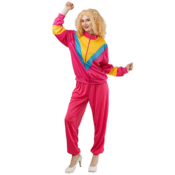 80-tals Träningsoverall Kvinna Maskeraddräkt Multicolor one size