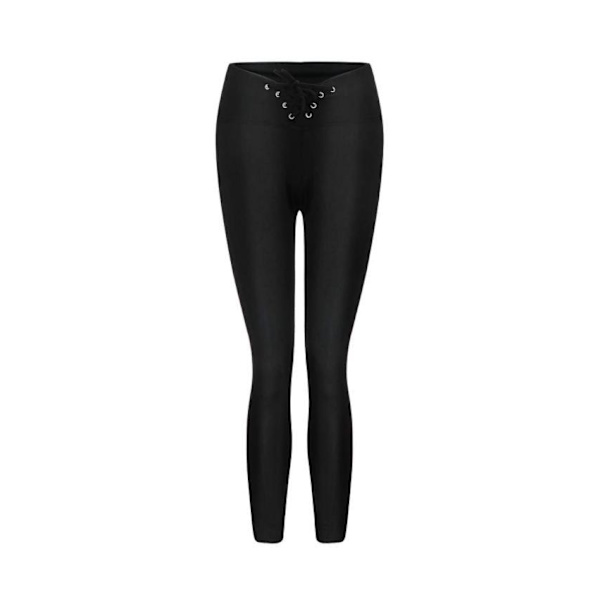 Svarta Leggings med snörning i midjan Black L