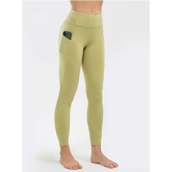 Korkeavyötäröiset Legginssit Taskuilla Vihreä Sinertävä Musta Green XL