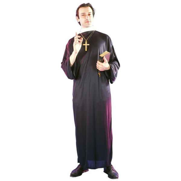 Præstekostume Halloween Black one size