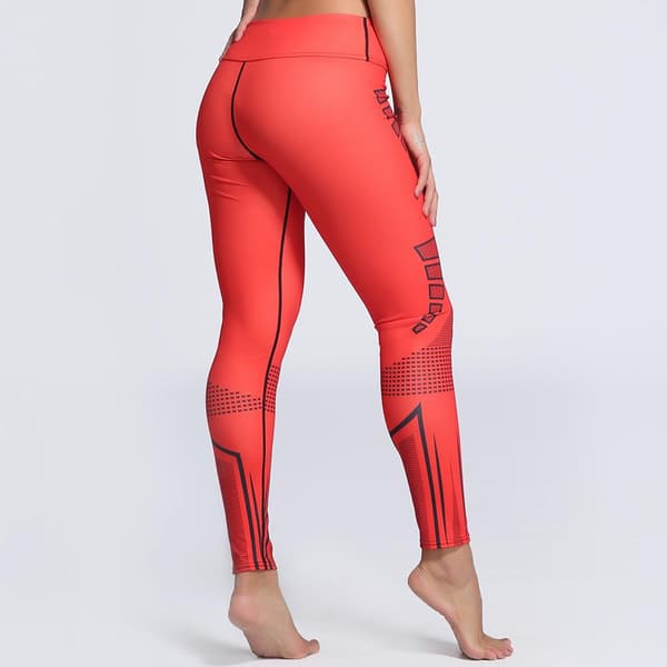 Röda Mönstrade Yoga Leggings Röd S