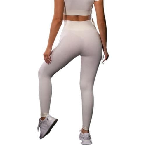 Vit Leggings med hög midja White S