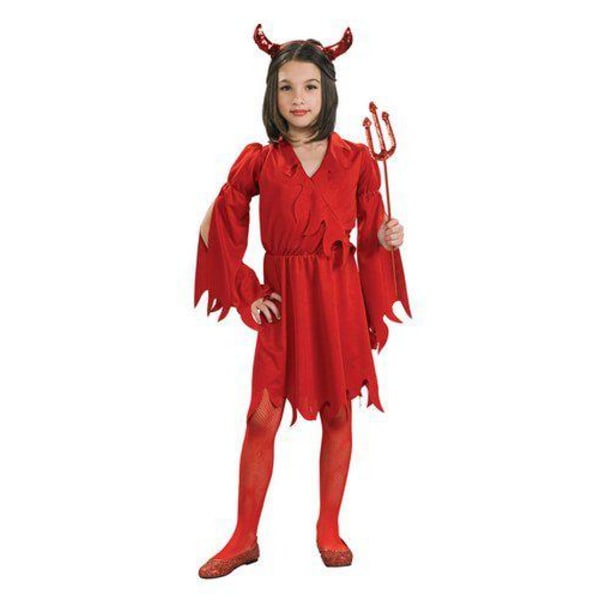 Paholaisen mekko lasten Naamiaisasu Red 3-4 år. 92-104 cm
